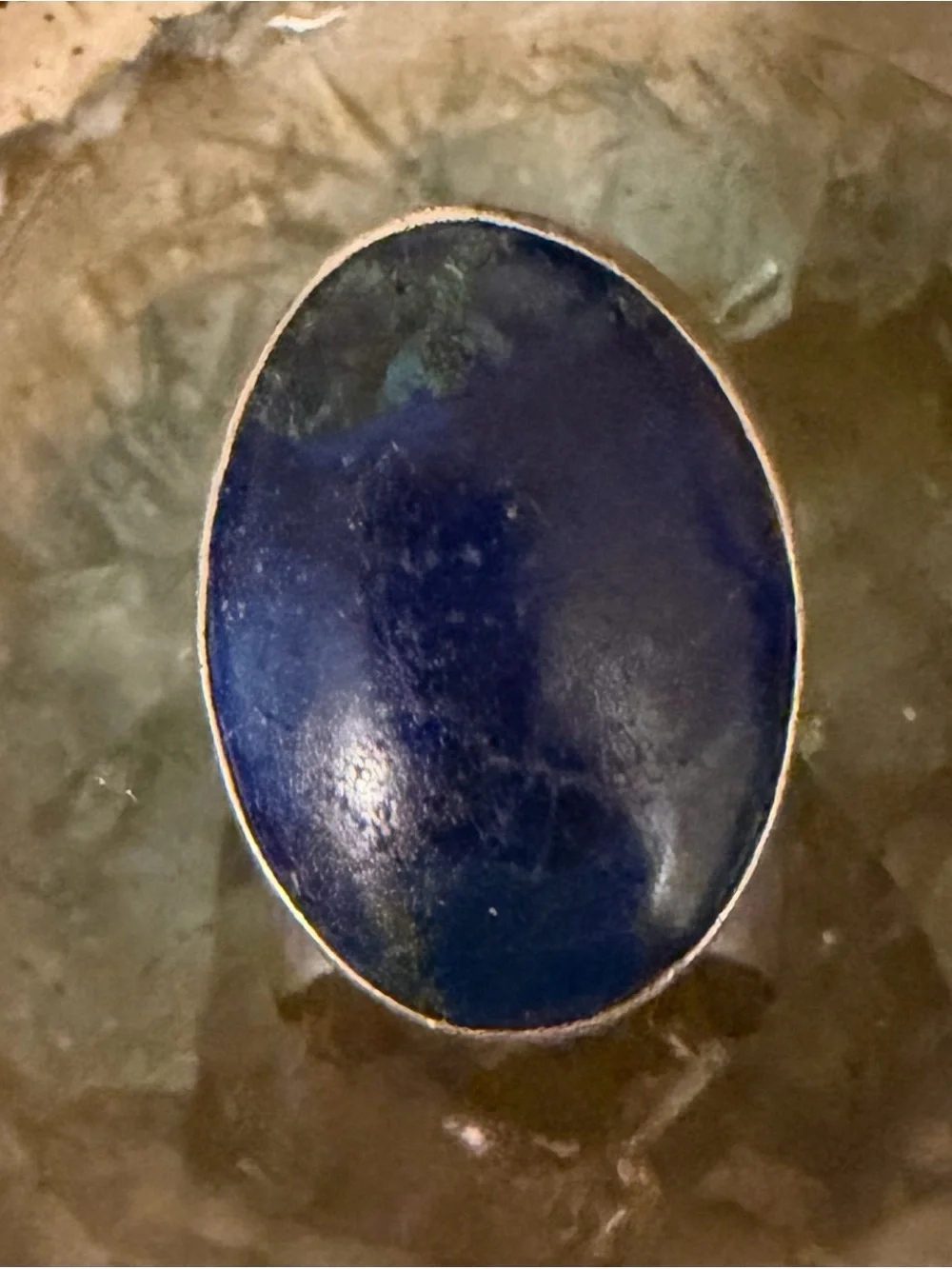 Blue Lapis Ring with .925 Silver adjustable band